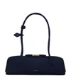 Alaïa Medium Nubuck Le Teckel Shoulder Bag In Blue