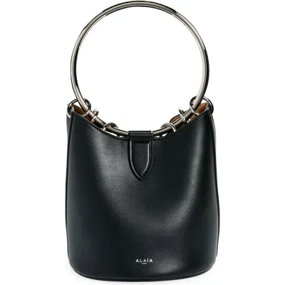 Alaïa Medium Ring Handle Bucket Bag In Noir