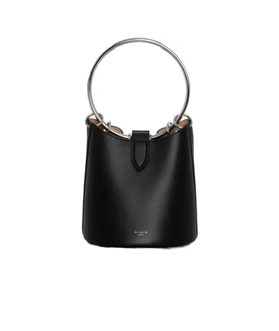 Alaïa Medium Ring Leather Bucket Bag In Black