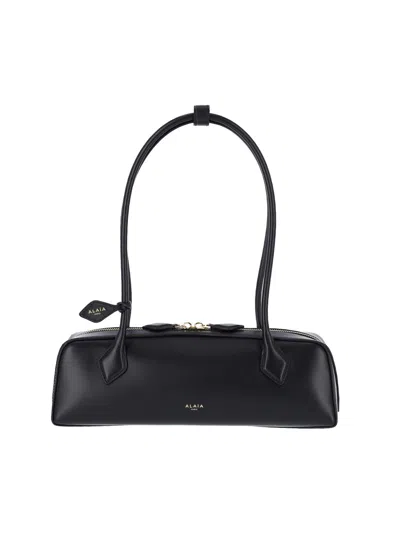 Alaïa Black Le Teckel Medium Shoulder Bag In Blue