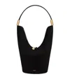 Alaïa Shape Medium Bucket Bag In Suede And Leather In Black