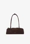 Alaïa Alaia Women Teckel Medium Suede Shoulder Bag In Brown
