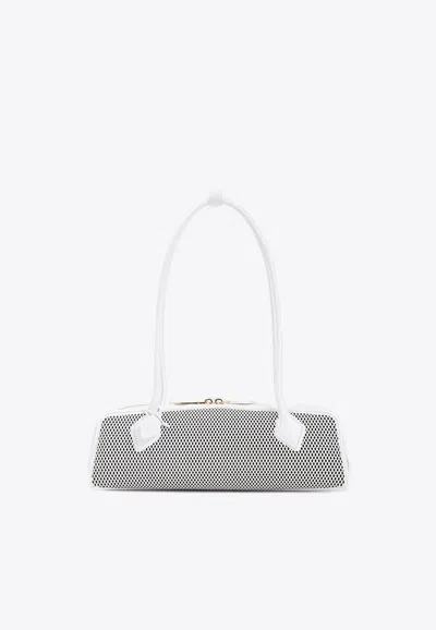 Alaïa Medium Teckel Shoulder Bag In White