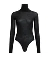 Alaïa Womens Alaia Second Skin Rhinestone Woven-blend Body In Black
