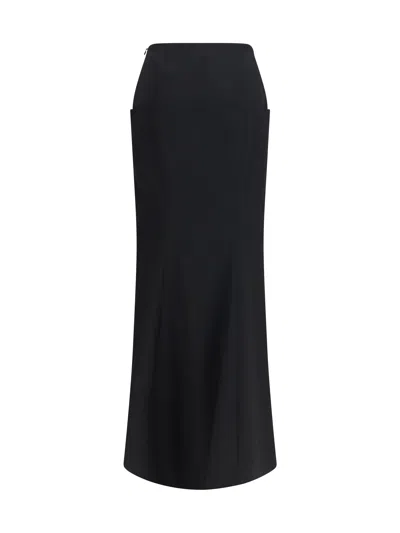 Alaïa Merino Wool Column Skirt In Black