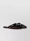 Alaïa Womens Azzedine Alaia Net Patent-leather Flat Mules In Metallic