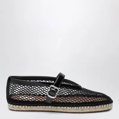 Alaïa Alaia Mesh And Patent Leather Espadrilles In Black