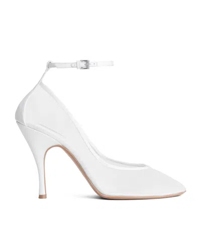 Alaïa Mesh Ankle-strap Pumps 100 In White