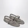 Alaïa Alaia Mesh Ballerina Flats With Rhinestones Women In Gray