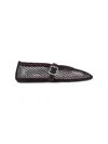 Alaïa Alaia Women Ballet Flats Mesh Ballerinas With Patent Leather Profiles In Brown