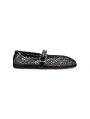 Alaïa Patent Leather-trimmed Mesh Ballet Flats