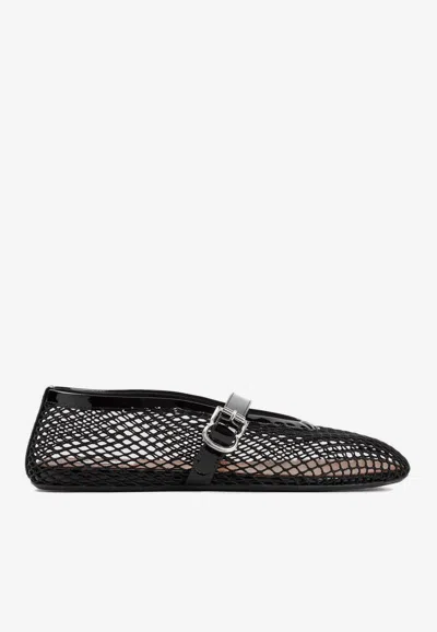 Alaïa Mesh Ballet Flats In Black