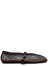 Alaïa Mesh Ballet Flats In Brown