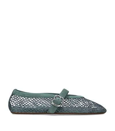 Alaïa Mesh Ballet Flats In Green