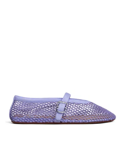 Alaïa Mesh Ballet Flats In Purple