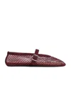 Alaïa Patent Leather-trimmed Mesh Ballet Flats In Multi