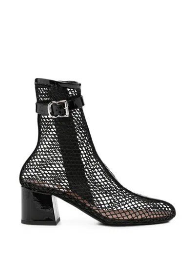 Alaïa Alaia Mesh Buckle-strap Ankle Boots In Black