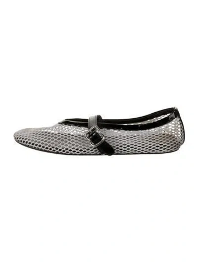 Pre-owned Alaïa Mesh Colorblock Pattern Mary Jane Flats In Silver