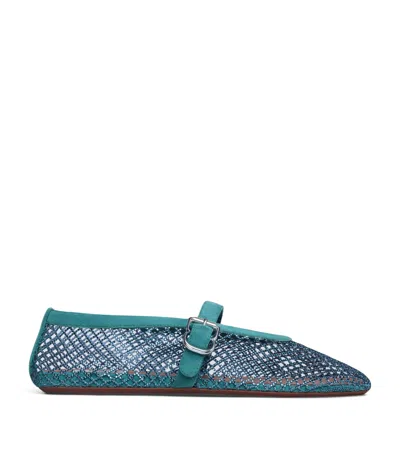 Alaïa Mesh Embellished Ballet Flats In Animal Print