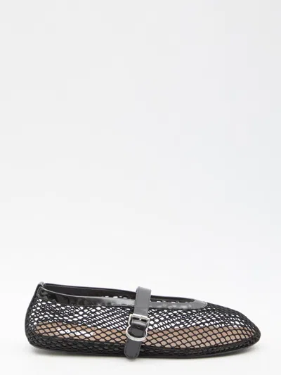 Alaïa Mesh Flat Ballerinas In Black