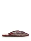 Alaïa Mesh Flat Mule Scarpe Basse Bordeaux In Brown