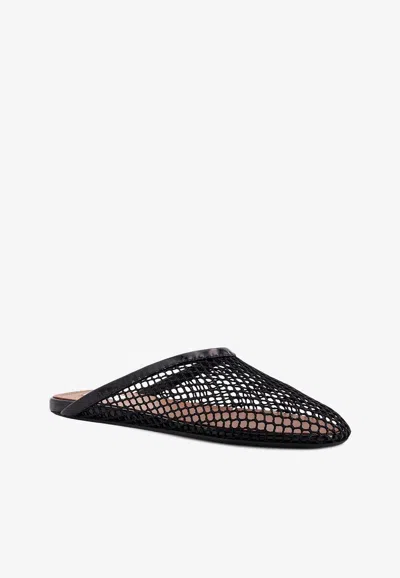 Alaïa Mesh Flat Mules In Black