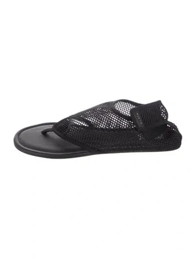 Pre-owned Alaïa Mesh Flip Flops In Blue