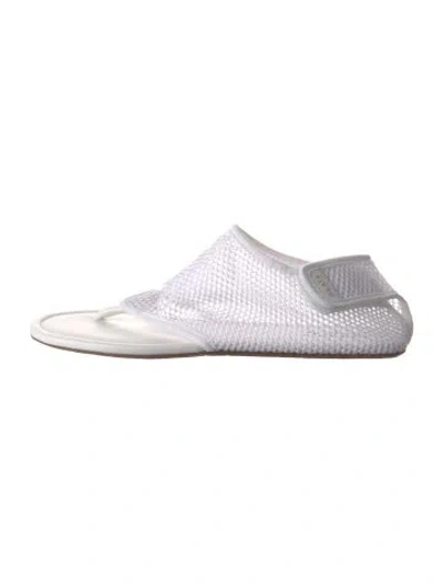 Pre-owned Alaïa Mesh Flip Flops In White