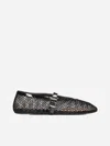 Alaïa Patent Leather-trimmed Mesh Ballet Flats In Black