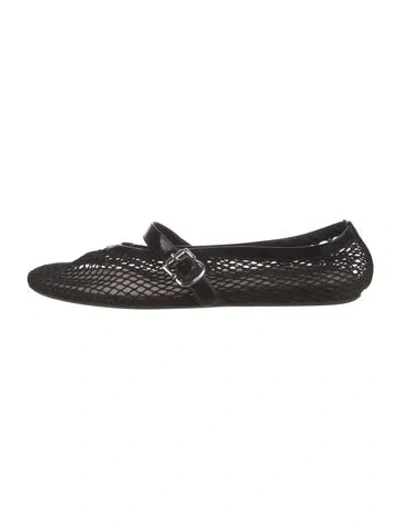 Pre-owned Alaïa Mesh Lace Pattern Ballet Flats In Black