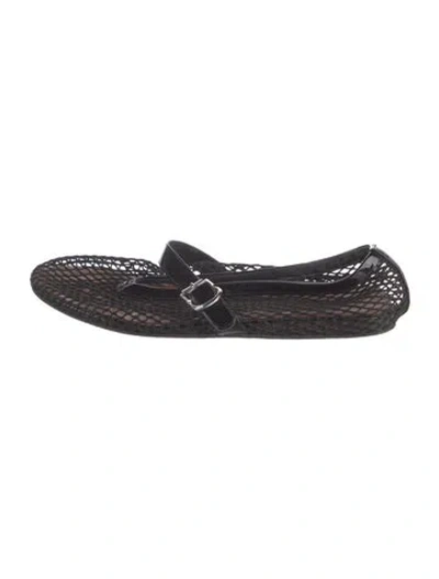 Pre-owned Alaïa Mesh Lace Pattern Ballet Flats In Black