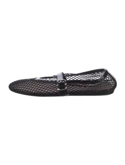 Pre-owned Alaïa Mesh Lace Pattern Ballet Flats In Black