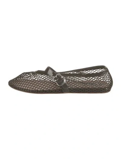 Pre-owned Alaïa Mesh Lace Pattern Ballet Flats W/ Tags In Black