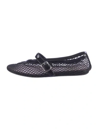 Pre-owned Alaïa Mesh Lace Pattern Mary Jane Flats In Blue