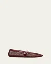 Alaïa Mesh Mary Jane Ballerina Flats In Red