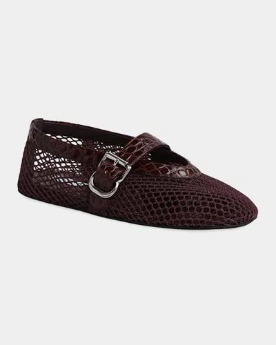 Alaïa Mesh Mary Jane Ballerina Flats In Multi