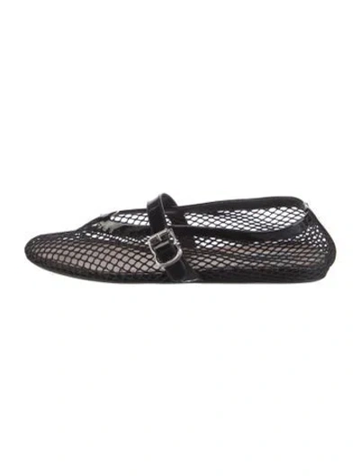 Pre-owned Alaïa Mesh Mary Jane Flats In Black