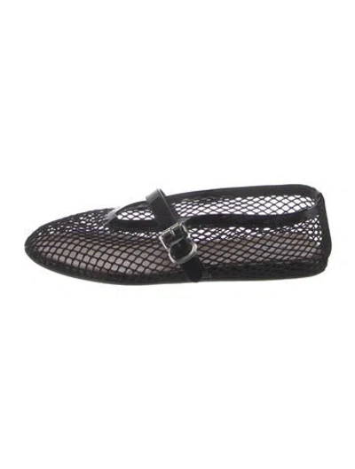 Pre-owned Alaïa Mesh Mary Jane Flats In Black