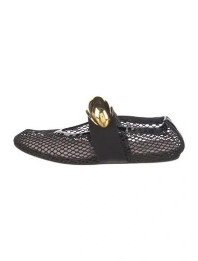 Pre-owned Alaïa Mesh Mary Jane Flats In Black