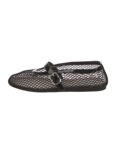 Pre-owned Alaïa Mesh Mary Jane Flats In Black