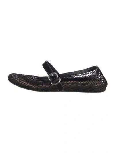 Pre-owned Alaïa Mesh Mary Jane Flats In Black