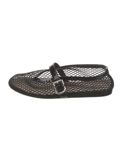 Pre-owned Alaïa Mesh Mary Jane Flats In Black