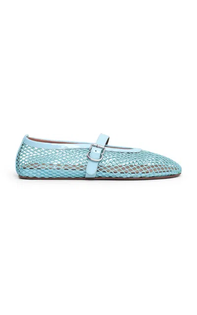 Alaïa Mesh Mary Jane Flats In Blue