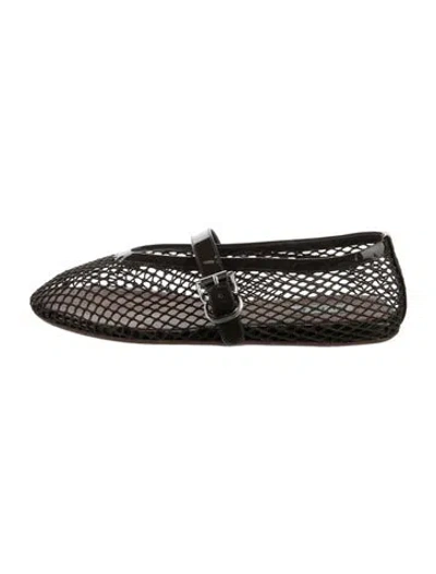 Pre-owned Alaïa Mesh Mary Jane Flats In Green