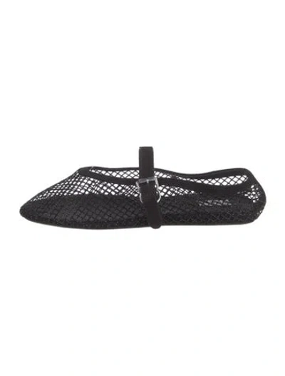 Pre-owned Alaïa Mesh Mary Jane Flats W/ Tags In Black