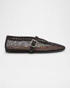 Alaïa Patent Leather-trimmed Mesh Ballet Flats