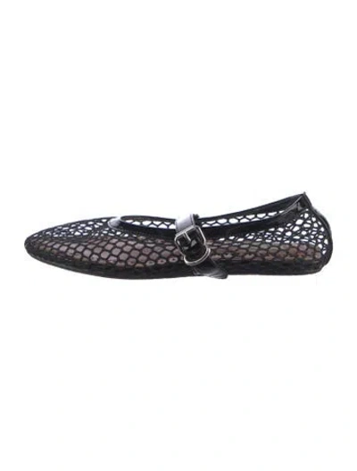 Pre-owned Alaïa Mesh Mesh Accents Ballet Flats In Black