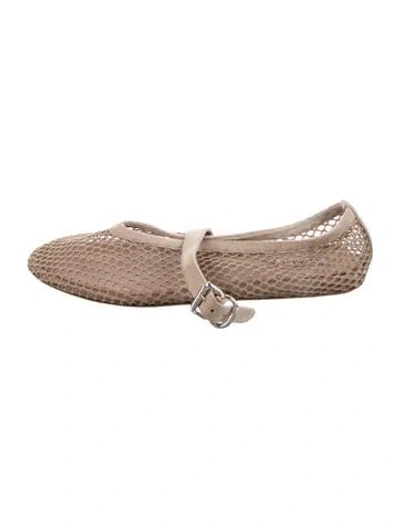 Pre-owned Alaïa Mesh Mesh Accents Ballet Flats In Neutral