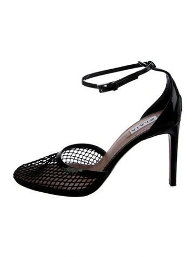 Pre-owned Alaïa Mesh Mesh Accents D'orsay Pumps In Black