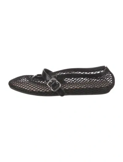 Pre-owned Alaïa Mesh Mesh Accents Mary Jane Flats In Black